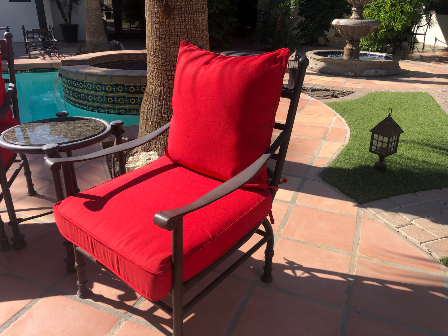 Red Outdoor Cushions - 2pc Set (back and seat cushions)