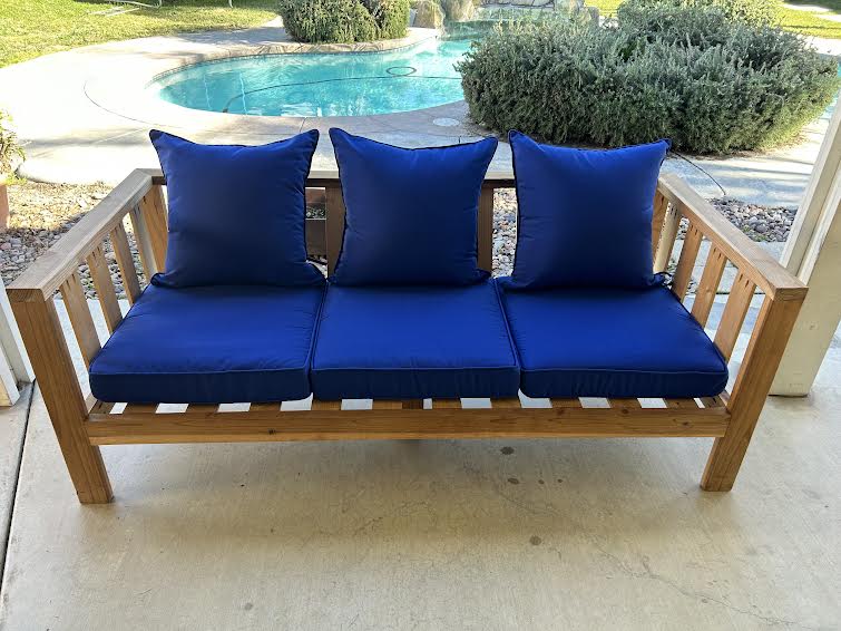 Blue Outdoor Cushions -2pc Set (back and seat cushions)