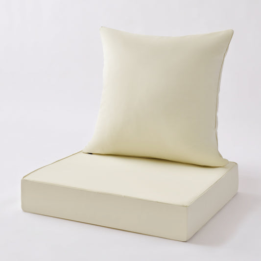 Cream Outdoor Cushions - 2pc Set (back and seat cushions)