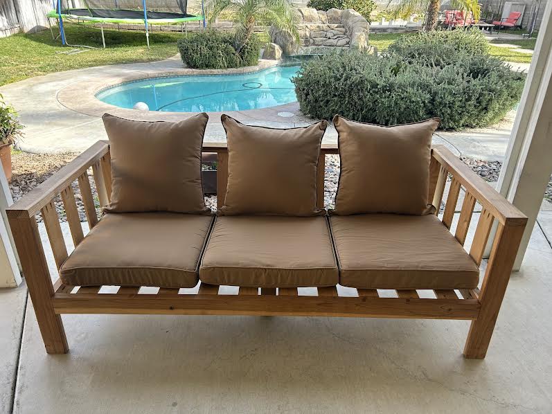Khaki Outdoor Cushions - 2pc Set (back and seat cushions)
